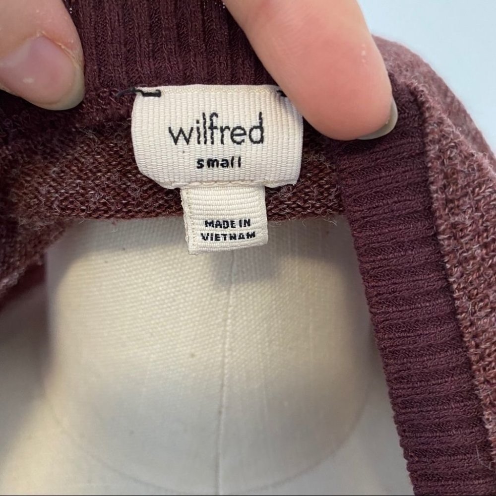 Aritzia Wilfred Sherbrooke V-Neck Shirt Sweater Maroon - Picture 10 of 10